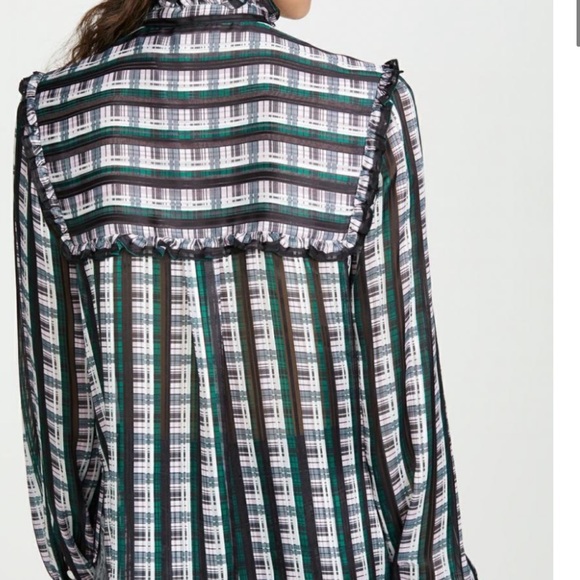 Jason Wu Striped Plaid Ruffle Blouse - Picture 15 of 15